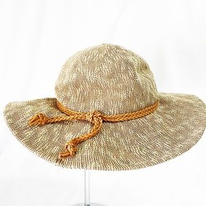 EMANUEL GERALDO Floppy Hat With Faux Leather Trim